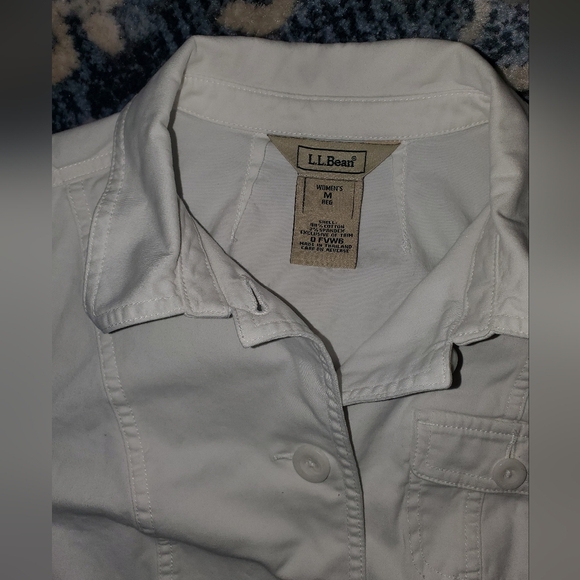 LL Bean Cotton Barn Jacket / Blazer In White - Picture 4 of 9